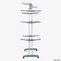 BonBon 3 Tier Clothes Drying Rack Folding Laundry Dryer Hanger Compact Storage Steel Indoor Outdoor (Gray/White)