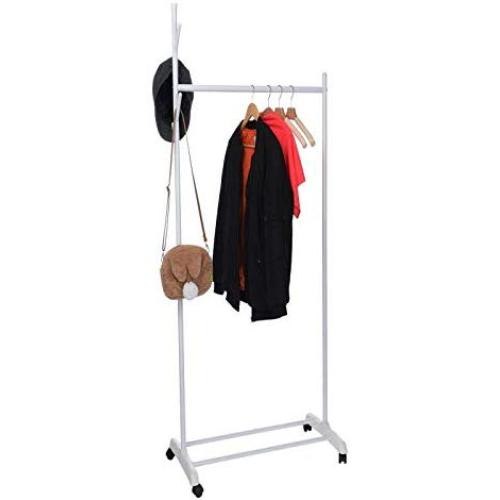 Garment Rack Clothing Rack Clothes Hangers Garment Rack with Wheels Clothes Drying Rack Rolling Garment Rack Clothes Organizer Portable Adjustable Heavy Duty Chrome Clothes Rack Home Decor Bags Hats
