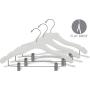 The Great American Hanger Company Wooden Combo White Finish Hanger with Clips and Notches (Box of 25)
