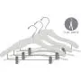 The Great American Hanger Company Wooden Combo White Finish Hanger with Clips and Notches (Box of 25) The Great American Hanger Company Wooden Combo White Finish Hanger with Clips and Notches (Box of 25)