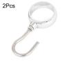 uxcell Wardrobe Bathroom Clothes Hanging Tube Rod Hooks Hangers 90mm Long 2pcs