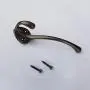 Tiazza 4Pcs Antique Solid Brass Clothes Hooks Entryway Coat Hooks Scarf and Jacket Hangers Perfect Bath Towel Heavy Hooks (Black)