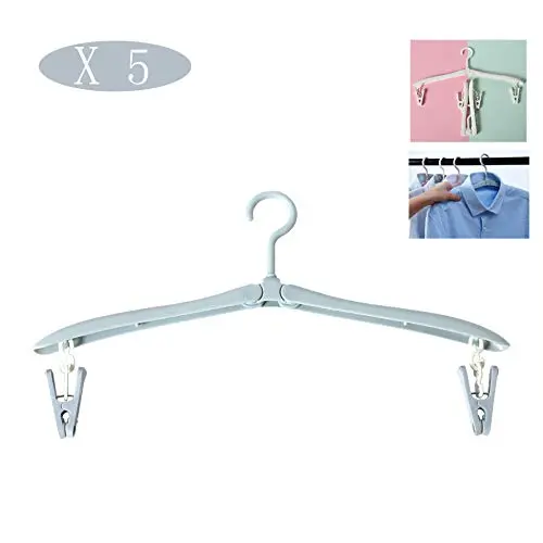 HJYPYJ Magic Hanger,Travel Portable Pp Folding Hanger,Space-Saving Organizer Hangers,for Balcony,Wardrobe Durable/Blue / 10 pcs