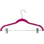 Home-it 10 Pack Clothes Hangers with clips - PINK Velvet Hangers - made for skirt hangers - Clothes Hanger - pants hangers - Ultra Thin No Slip