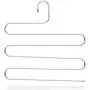 Zotoyi S Shaped Hanger Pants Hangers, Updated Non Slip Clothes Hanger Space Saving for Jeans Trousers Slacks Leggings- -4 Pack