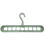 OneDaySALE Clothes Hanger Clothes 9 Hole Towel Hook Closet Organizer Plastic Storage Rack, Over The Door Hook Hanger, Heavy-Duty Organizer for Coat, Towel, Bag, Robe, Brush Finish (Green)