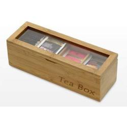 Tea Boxes Storage Organizer Made of Natural Bamboo