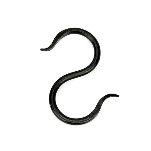 Forged Iron S Hook Small - Kitchen Hook, Pot & Pan Hooks, Curtain Hooks, Plant Hanger