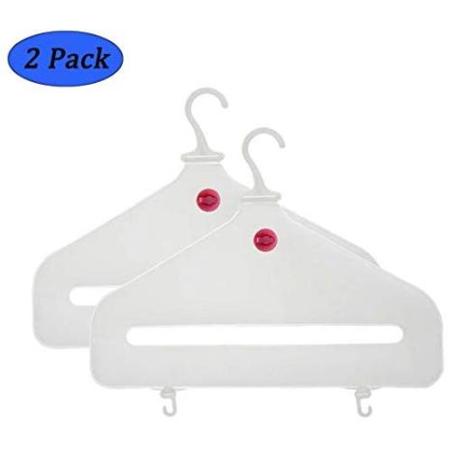 Cobrays Environmental Inflatable Travel Clothes Hanger, Plastic Lightweight Foldable Travel Air Hangers, Outdoor Travel Quick Dry Inflatable Portable Laundry Drying Racks with Hooks- Pack of 2