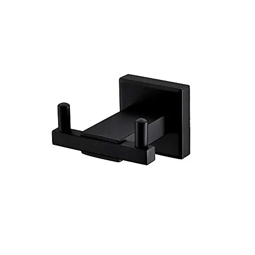 TNOMS Robe Hook Bathroom Square Hook Hand Towel Bath Coat Key Hanger Kitchen Cabinet Closet Hook and Shirt Holder Black Finish, Wall Mounted, GZQ6001BK TNOMS Robe Hook Bathroom Square Hook Hand Towel Bath Coat Key Hanger Kitchen Cabinet Closet Hook and Shirt Holder Black Finish, Wall Mounted, GZQ6001BK