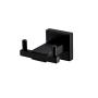 TNOMS Robe Hook Bathroom Square Hook Hand Towel Bath Coat Key Hanger Kitchen Cabinet Closet Hook and Shirt Holder Black Finish, Wall Mounted, GZQ6001BK