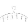 2pcs Hangers Clothes Hanger Stainless Steel 6 Clips Airing Rack Multi-Functional Windproof Clothes Rack Underwear Rack Sock Clip Hang