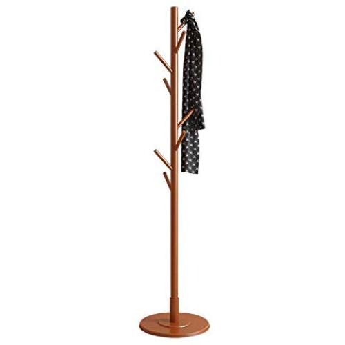 Coat Rack, Wooden Classic Vintage Floor Free Standing Multi-Layer Round Base Hanger Multi-Function Garment Hats Stand Cloth Shelf with 8 Hook for Home, Office, Entryway, Bedroom (Coffee) Coat Rack, Wooden Classic Vintage Floor Free Standing Multi-Layer Round Base Hanger Multi-Function Garment Hats Stand Cloth Shelf with 8 Hook for Home, Office, Entryway, Bedroom (Coffee)