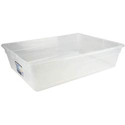 Sterilite 28-Quart Clear Storage Boxes with Cover See-through Base, 10-Pack