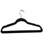 Cher9 5 x Black Adult Non-Slip Hangers Flocked Velvet Clothes Coat Trouser Wardrobe