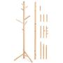 Wood Coat Rack Free Standing, Modern Living Room Bedroom Entryway Multifunction Decorative Coat Hanger Clothes Rail, Coat Hooks for Hanging Clothes Jacket Robes (Color : A)