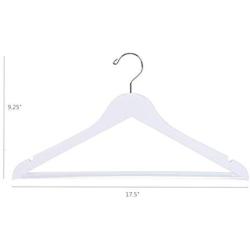 Better to U Solid Wooden Suit and Dress Clothes Hangers with Bar, with Chrome Hook, White Smooth Finished (20 Pack)