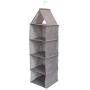 HBOS Hanging Storage Bag Fabric Multi-Layer Boxes Drawer Wardrobe Storage (Four Gray)