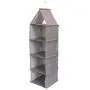 HBOS Hanging Storage Bag Fabric Multi-Layer Boxes Drawer Wardrobe Storage (Four Gray)