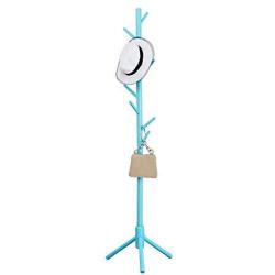 KOSGK 8 Hook Free Standing Wood Coat Rack Entryway Coat Tree Hat Hanger Eco-Friendly Hanging Clothes Rack 49×176CM (Color : Blue)