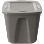Homz Plastic Storage Tote Boxes with Lid, 18 Gallon, Cool Grey, Stackable, 8-Pack