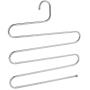 5pcs Stainless Steel Trousers Hanger,Multifunction Magic Clothes Closet Belt Holder Rack S-Type 5 Layers Saving Space Organizer Decoration