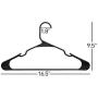 Neaties American Made Black Plastic Hangers with Notches, Plastic Clothes Hangers Ideal for Everyday Use, Clothing Standard Hangers, 60pk