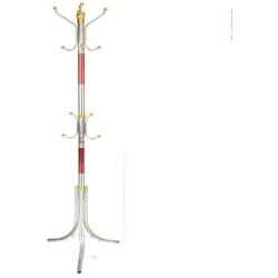 Floor Single-bar Hanger Coat Rack Stainless Steel Clothes Rack, Gold, Primary Color, Red, 49cm49cm172cm Haiming (Color : Red)