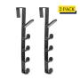 Home-Organizer Tech 5 Layers Over The Door Hook Organizer Rack Hanger Backpack Handbag Door Hook, Pack of 2