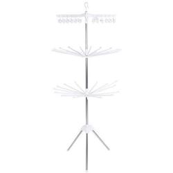 Wakects Stainless Steel Clothes Drying Rack, Collapsible Portable Tripod Clothes Hanger Garment Tree for Hanging Laundry, Towels, Socks