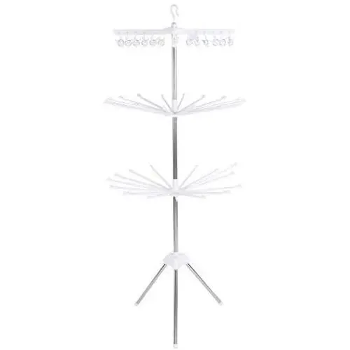 Wakects Stainless Steel Clothes Drying Rack, Collapsible Portable Tripod Clothes Hanger Garment Tree for Hanging Laundry, Towels, Socks