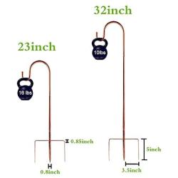 Beautyard 2 Pack Shepherds Hook Outdoor Heavy Duty for Hanging Plant Baskets, Hummingbird Feeders Hanging Solar Lights, Lanterns, Flower Pots, Wedding Decor (32 Inches, Bronze)