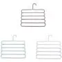 5 Layers Hangers Multifunctional Clothes Hangers Pants Storage Hangers Cloth Rack Multilayer Storage Cloth Hanger 5pcs Random Color