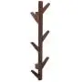 yazi Eco-Friendly Bamboo 6 Branches Wall Hanging Hooks Coat Rack Bag Clothes Hanger Vintage Brown