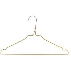 HANGERWORLD 20 Gold Coating 16inch Metal Wire 13 Gauge Pants Bar Coat Clothes Garment Hangers