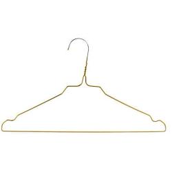 HANGERWORLD 20 Gold Coating 16inch Metal Wire 13 Gauge Pants Bar Coat Clothes Garment Hangers