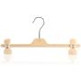 HANGERWORLD 25 Cream 13.4inch Plastic Coat Clothes Garment Pants Skirt Hangers with Adjustable Clips