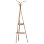 Y.H.Valuable Coat Racks Modern Simple Coat Rack Two-Layer Multi-Purpose Hanger Floor Bamboo Clothes Rack Assembly Mobile Creative Floor Hanger Entryway Furniture