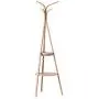 Y.H.Valuable Coat Racks Modern Simple Coat Rack Two-Layer Multi-Purpose Hanger Floor Bamboo Clothes Rack Assembly Mobile Creative Floor Hanger Entryway Furniture