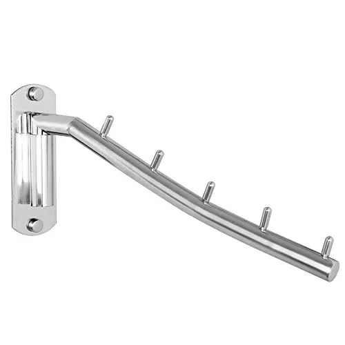 WEBI Clothes Hanger Wall mounted-180 Degree Swing Arm Space Saving-Clothes Drying Rack for Laundry Room- Stainless Steel 304, Wall Mount, Chrome