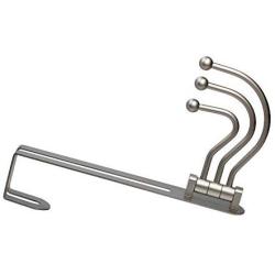 Rok Hardware Pearly Grey Over The Door 3 Prong Closet Coat Sweater Hat Tie Clothes Towel Swivel Hook Hanger ROKOTDHMN (2 Pack)