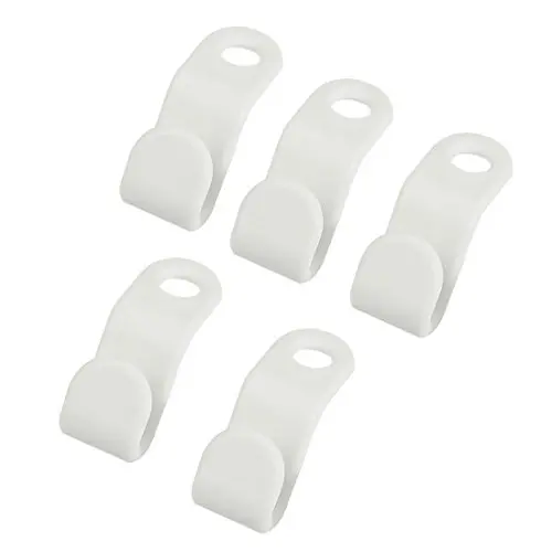 uxcell Plastic Clothes Hanger Connector Hook 5 Pieces White