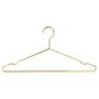 Amber Home Adult Heavy Duty Gold Wire Metal Coat Hanger Clothes Hangers, Strong Coat Hanger, Slim Shirt Hangers, Metal Hangers with notches, 10 Pack (Gold Length 17)