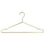 Amber Home Adult Heavy Duty Gold Wire Metal Coat Hanger Clothes Hangers, Strong Coat Hanger, Slim Shirt Hangers, Metal Hangers with notches, 10 Pack (Gold Length 17)