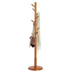 HL-TD Wooden Coat Rack Floor Rack Bedroom Clothes Rack Combination Hanger Living Room Simple (Color : C)