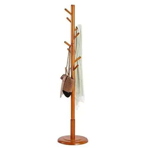 HL-TD Wooden Coat Rack Floor Rack Bedroom Clothes Rack Combination Hanger Living Room Simple (Color : C)
