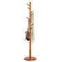 HL-TD Wooden Coat Rack Floor Rack Bedroom Clothes Rack Combination Hanger Living Room Simple (Color : C)