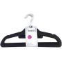 Beldray LA063717BLKEU 10 Pack Premium Velvet Clothes Hangers, Black, 42 x 22.5 x 0.6 cm