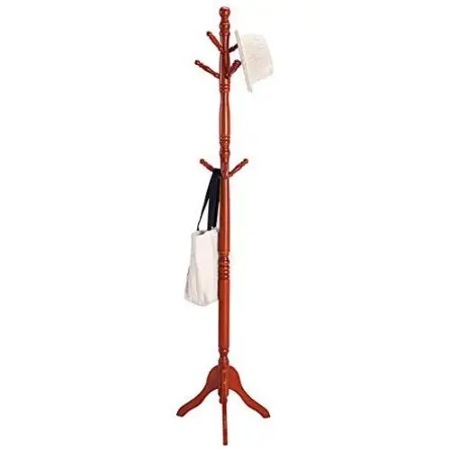 MEETA- Retro Design 9 Hooks Free Standing Sturdy Wood Entryway Coat Rack Hat Tree Hanger Hall with Tripod Base for Clothes, Scarves,Handbags (Color : Red) MEETA- Retro Design 9 Hooks Free Standing Sturdy Wood Entryway Coat Rack Hat Tree Hanger Hall with Tripod Base for Clothes, Scarves,Handbags (Color : Red)