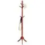 MEETA- Retro Design 9 Hooks Free Standing Sturdy Wood Entryway Coat Rack Hat Tree Hanger Hall with Tripod Base for Clothes, Scarves,Handbags (Color : Red) MEETA- Retro Design 9 Hooks Free Standing Sturdy Wood Entryway Coat Rack Hat Tree Hanger Hall with Tripod Base for Clothes, Scarves,Handbags (Color : Red)